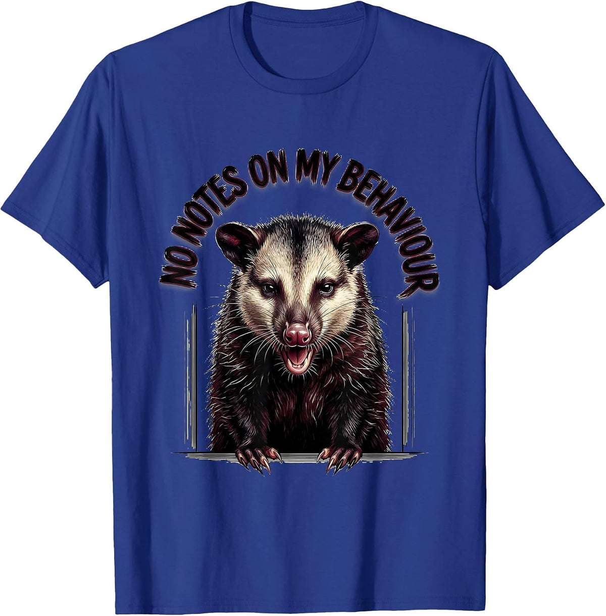 Men's No Notes On My Behaviour Funny Opossum Meme Wildlife Humor T-Shirt - Royal Blue