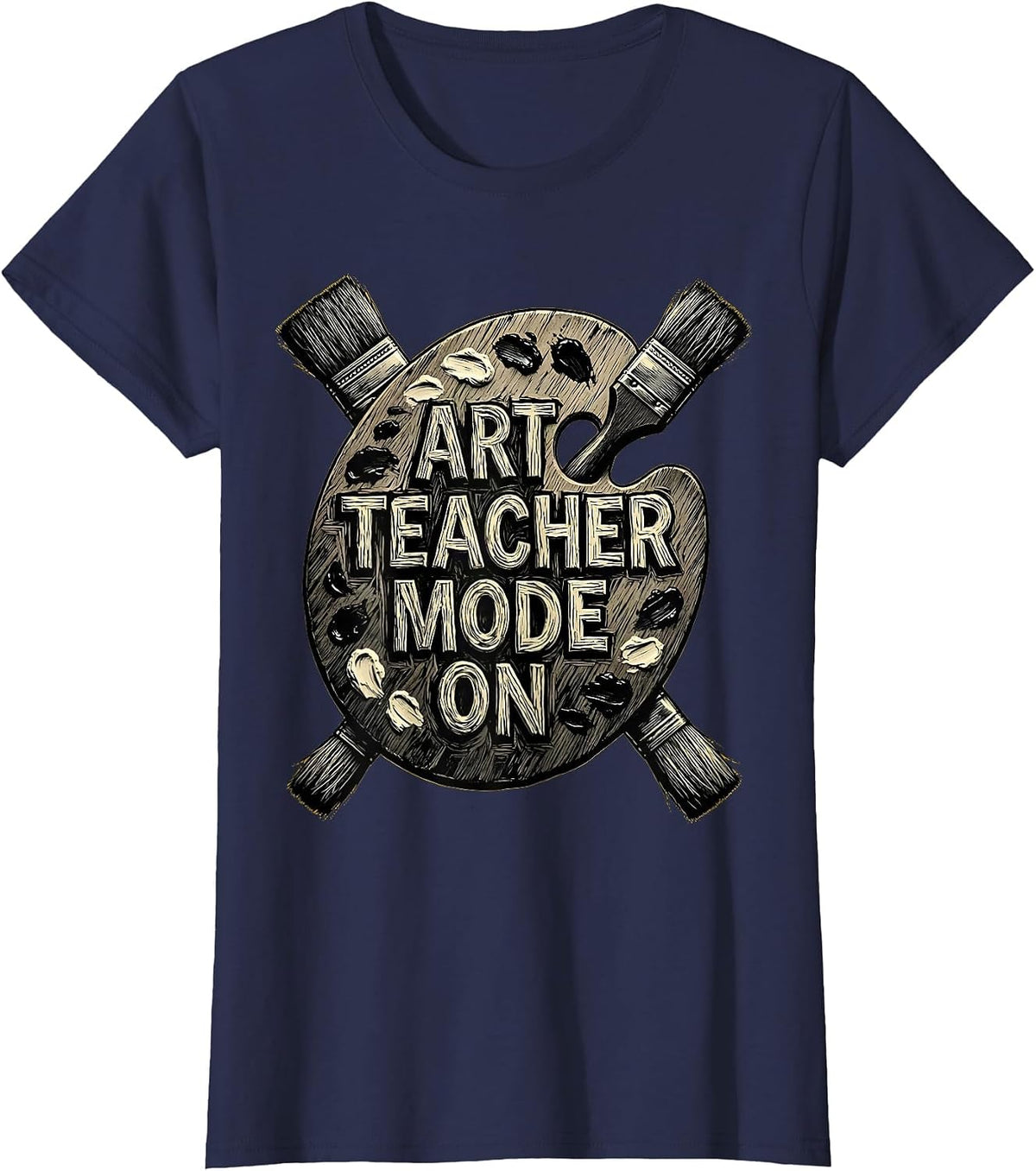 Women's Art Teacher Mode On Graphic Design T-Shirt - Navy Blue