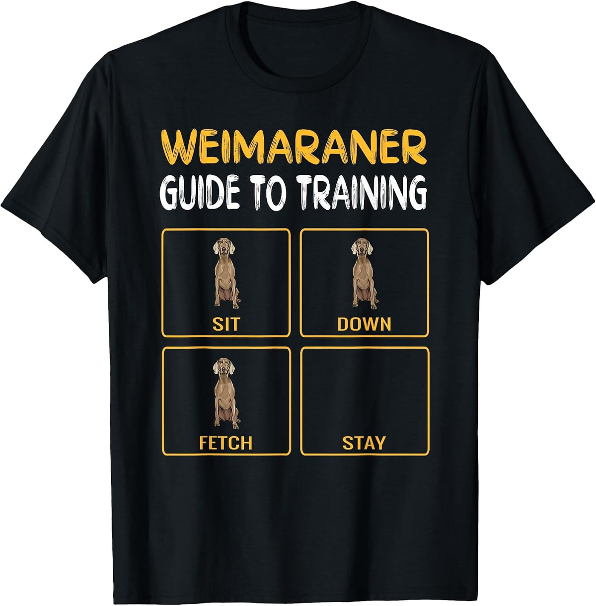 Funny Weimaraner Guide to Training Dog Obedience Trainer T-Shirt - Black