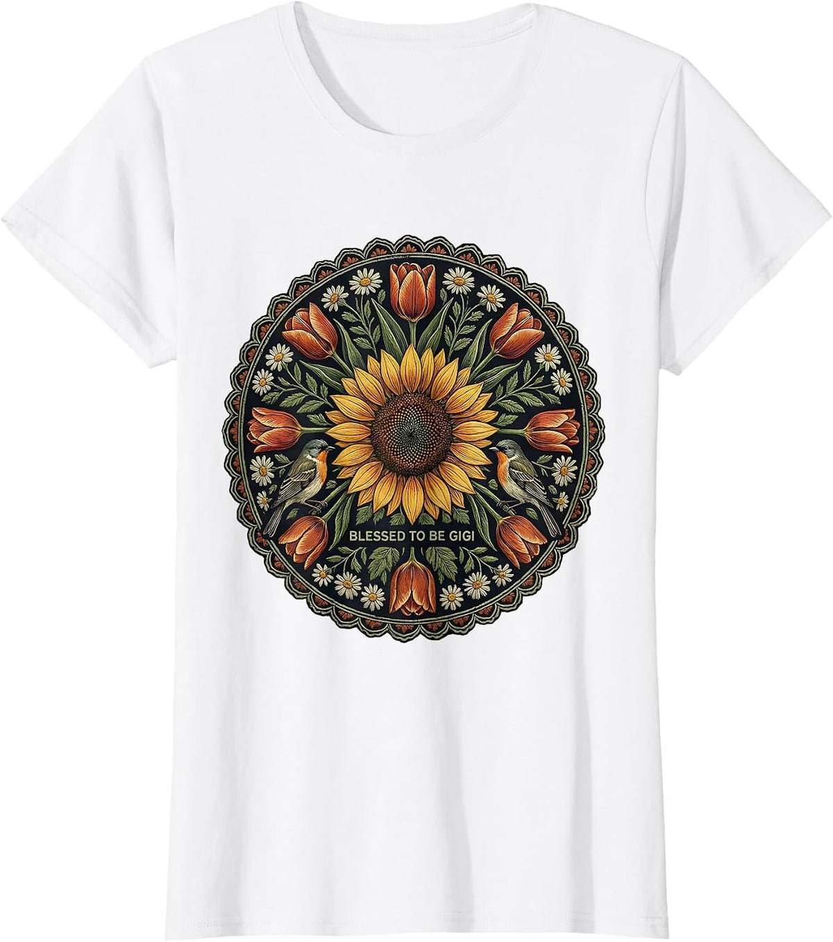 Women's Blessed to be Gigi Grandma Gift Design T-Shirt - White