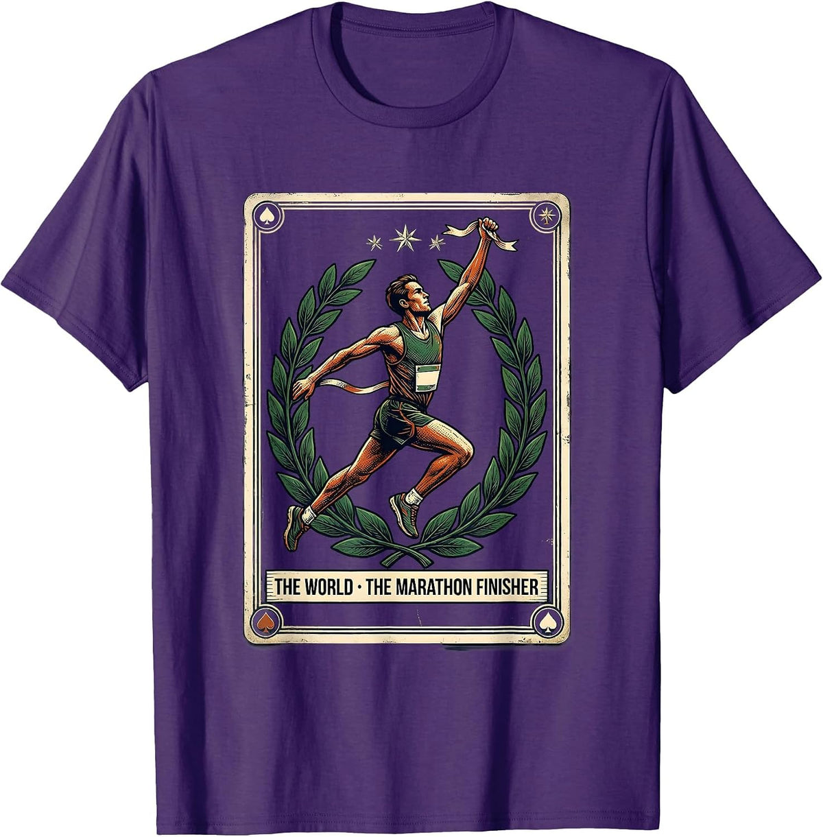 The World The Marathon Finisher Vintage Runner Gift T-Shirt - Purple