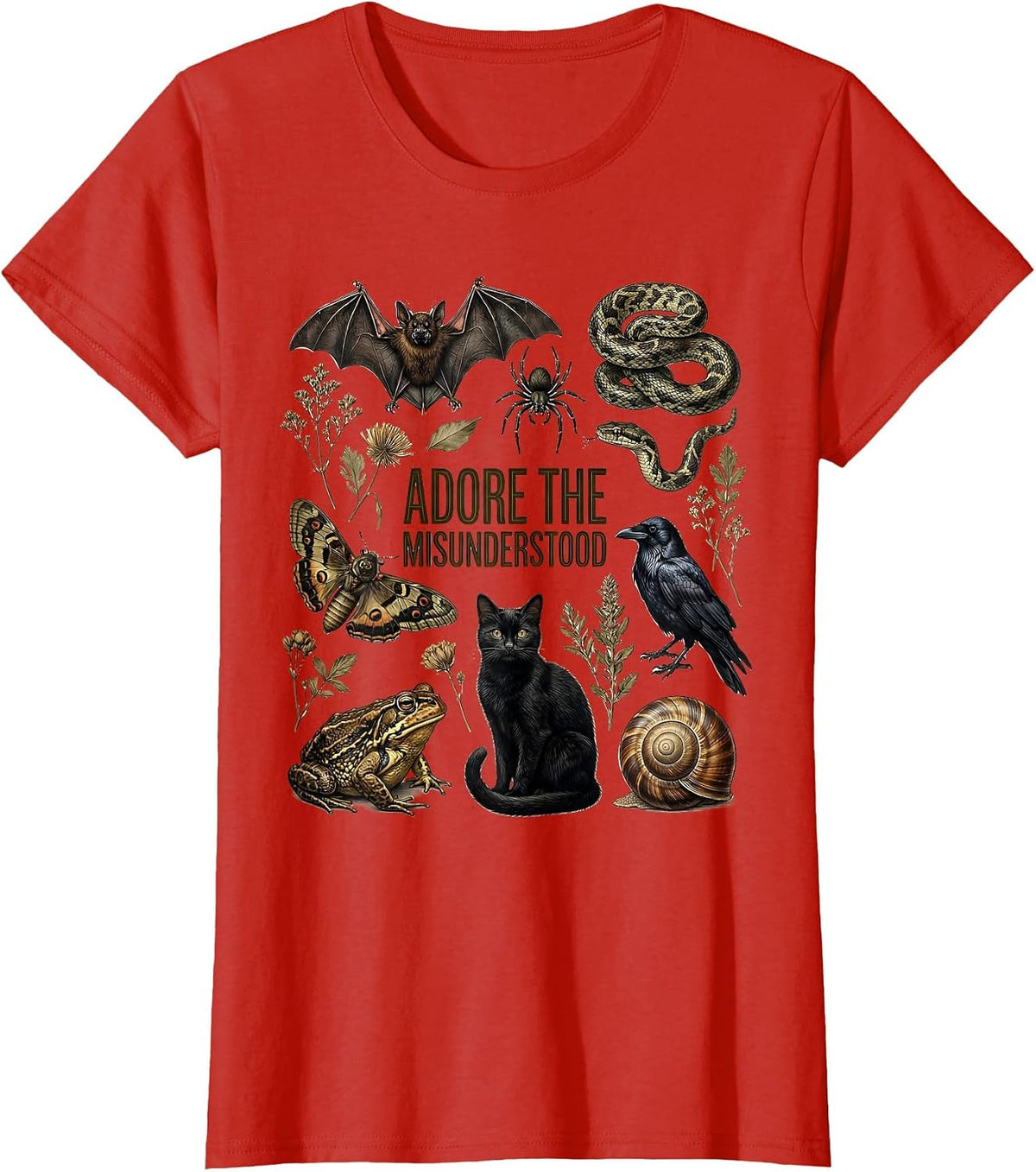 Adore The Misunderstood Botanical Nature Lover Gift T-Shirt - Red