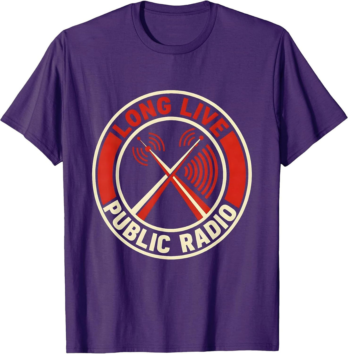 Long Live Public Radio Constructivist Civic Supporter Art T-Shirt - Purple