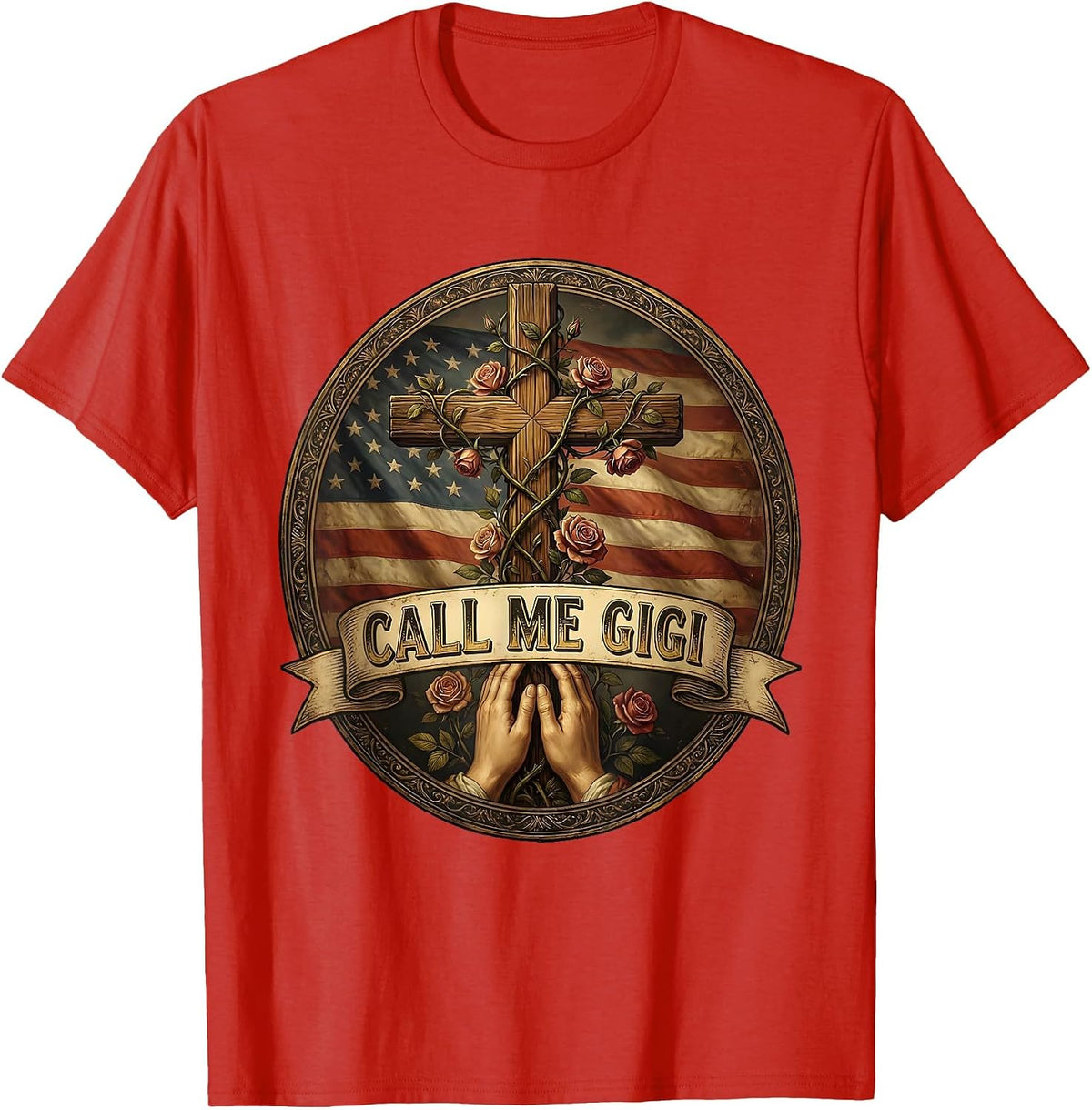 Men's Call Me Gigi Grandma Name Design T-Shirt - Red