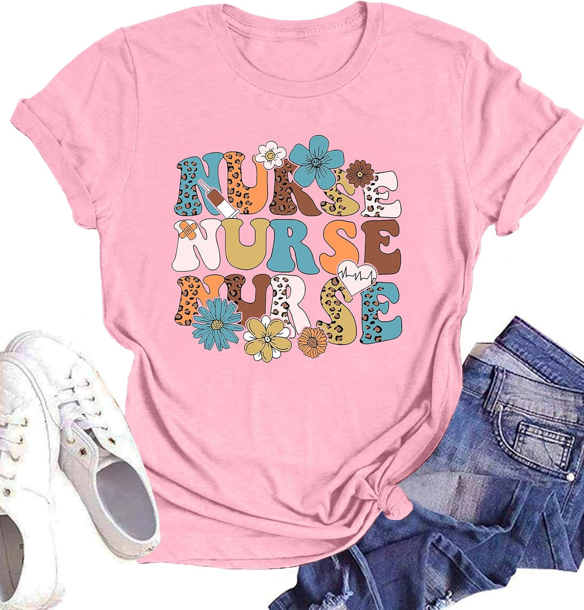 Nurse Shirt for Women Nursing School Tshirt Inspiration Nurses Gift Tees Casual Nurses Blouse Tops - Pink2