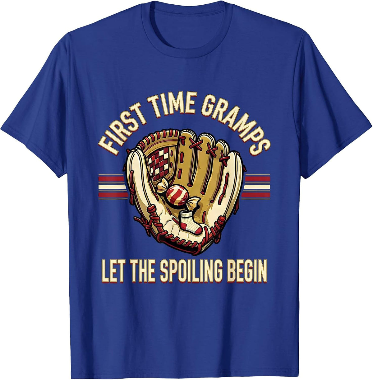 First Time Gramps Let The Spoiling Begin Sports T-Shirt - Royal Blue