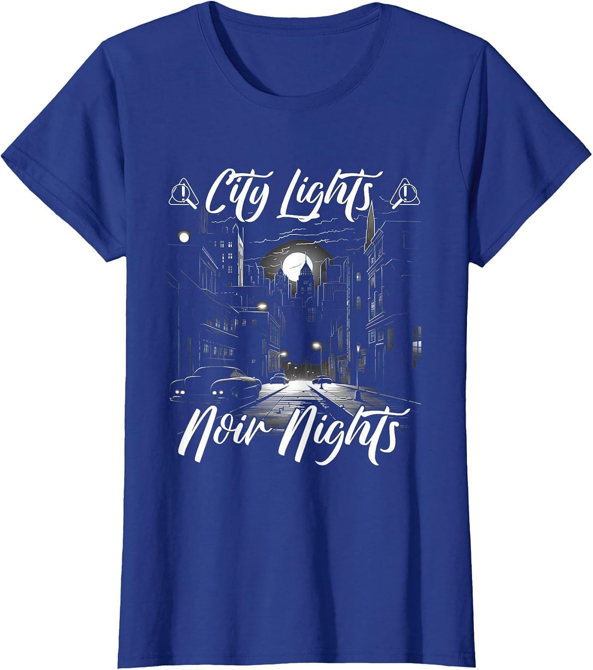 Futuristic Movie Art City Lights Nights Neo Noir T-Shirt - Royal Blue