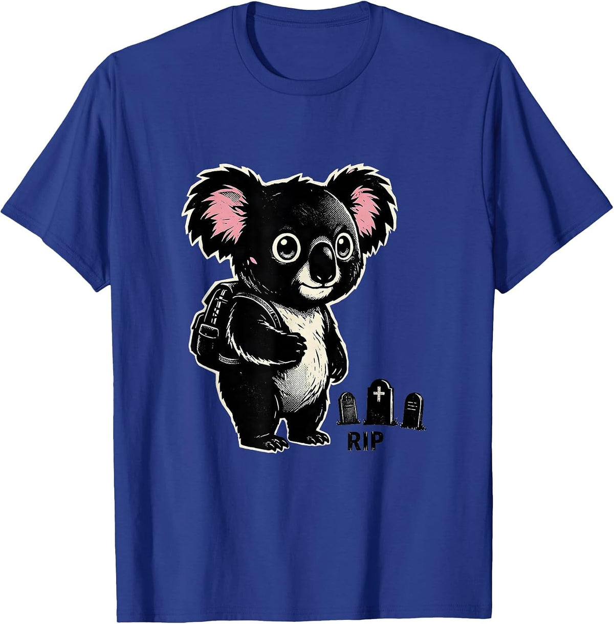 RIP Chibi Koala Anime Pastel Goth Kawaii Horror T-Shirt - Royal Blue