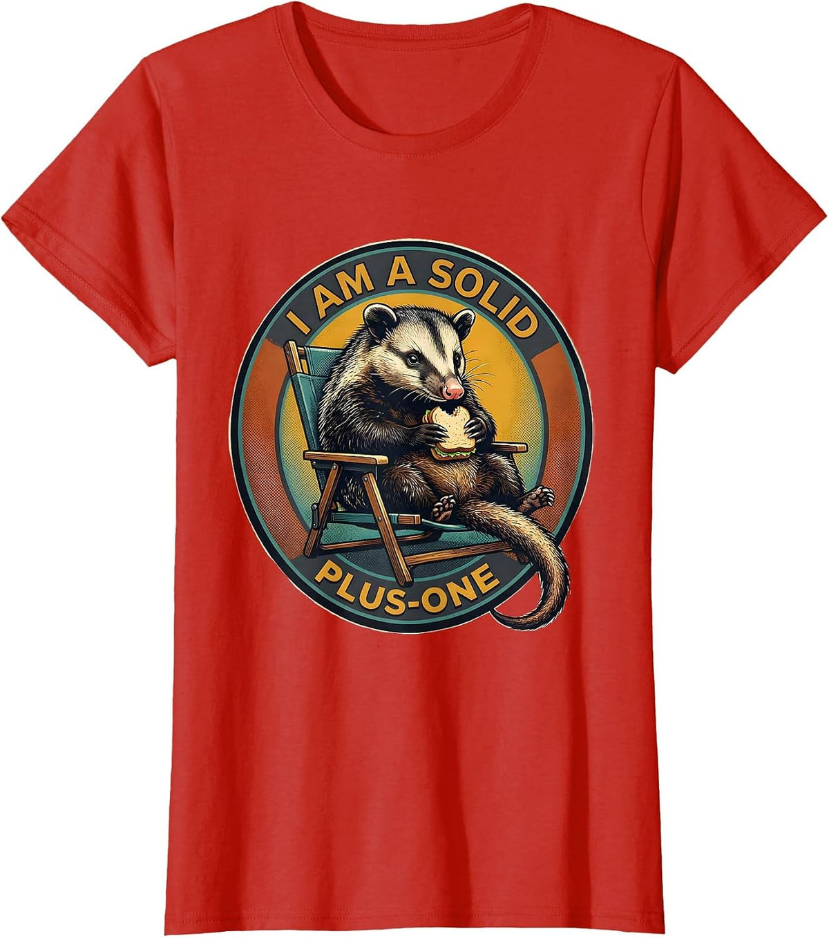 I Am A Solid Plus-One Funny Opossum Meme Possum Lover Humor T-Shirt - Red