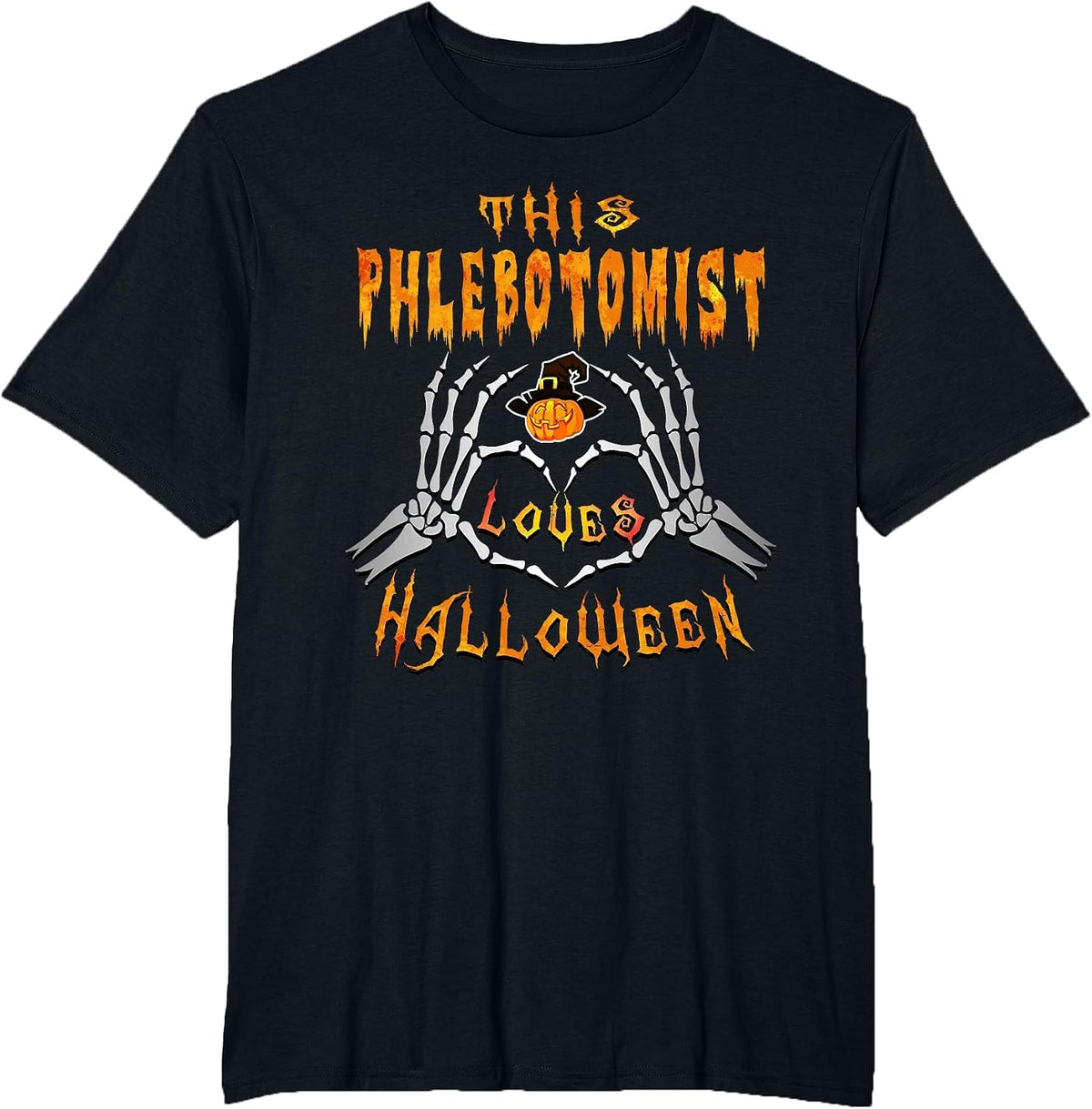 This Phlebotomist Loves Halloween Funny T-Shirt T-Shirt - Black