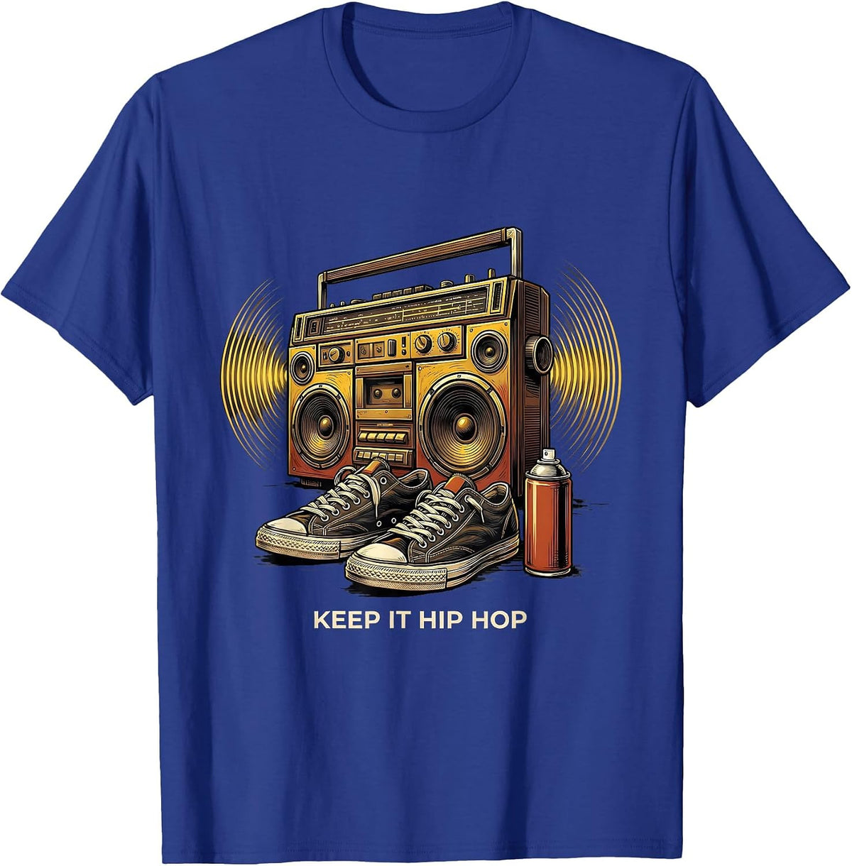 Keep It Hip Hop Bold Graphic Design T-Shirt - Royal Blue