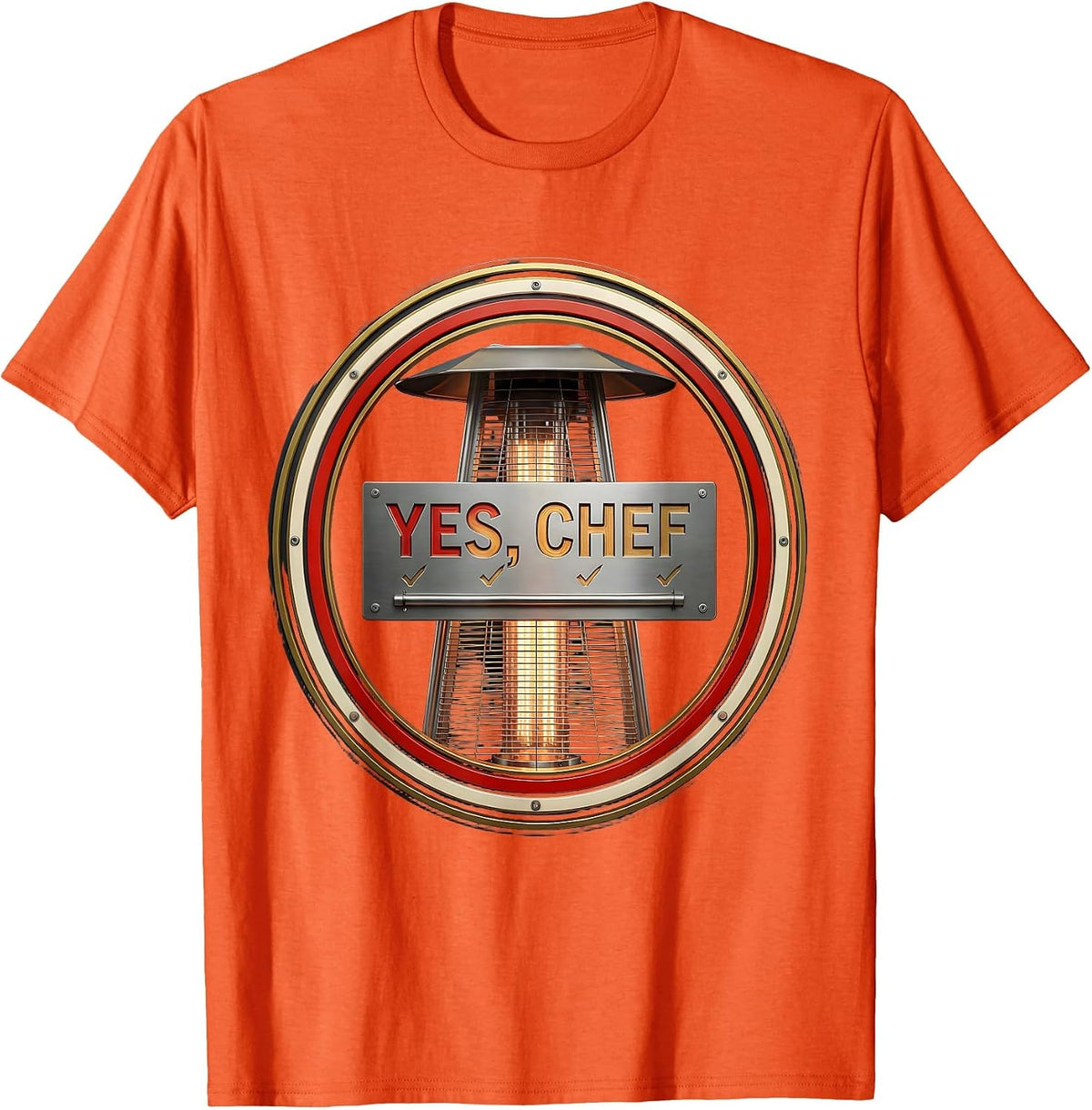 Men's Yes Chef Funny Restaurant Kitchen Staff Sayings for Cooks T-Shirt - Orange