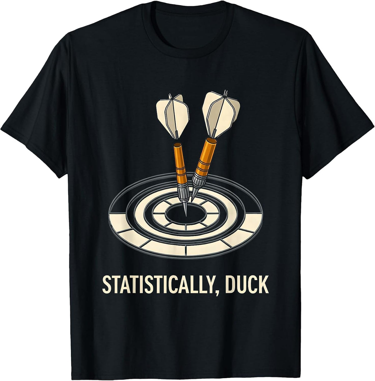 Men's Statistically, Duck Funny Darts Player Crude Humor T-Shirt - Black