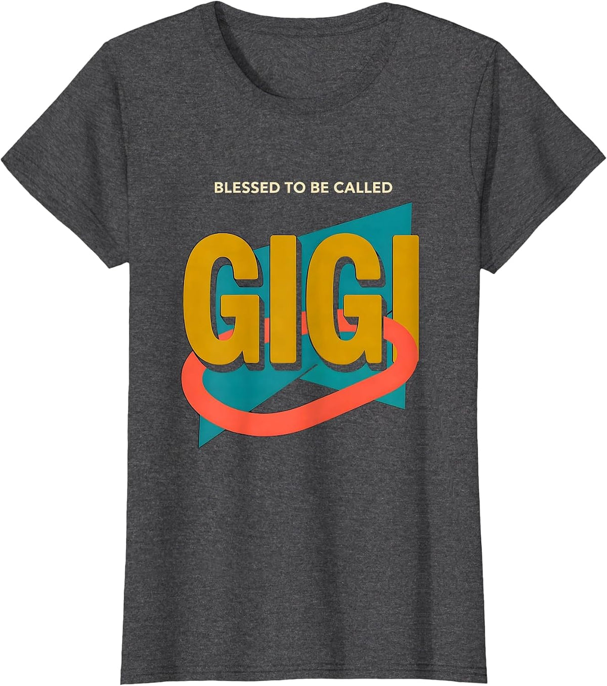 Women's Blessed To Be Called Gigi Sentimental Grandma Gift Christmas T-Shirt - Dark Heather Grey