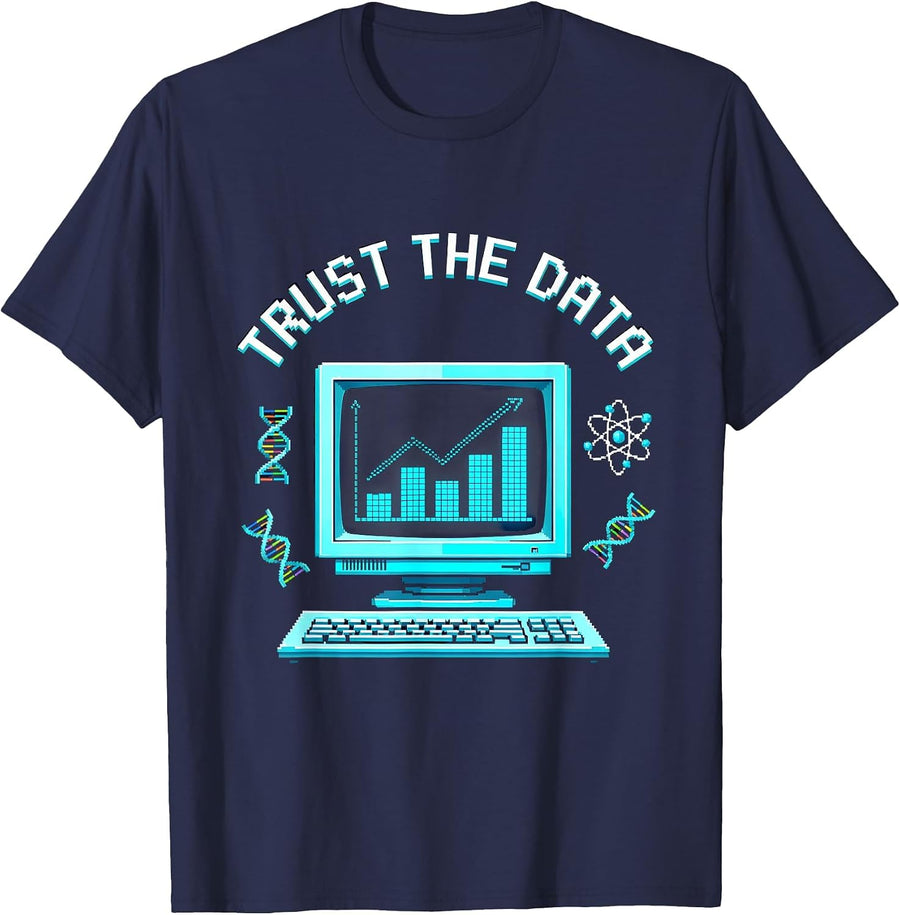 Trust the Data Science Graphic Design T-Shirt - Navy Blue