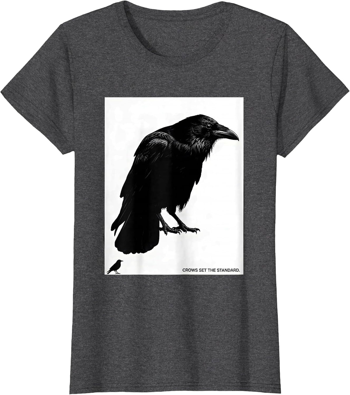 Women's Crows Set The Standard Funny Crow Lover Bird Humor T-Shirt - Dark Heather Grey