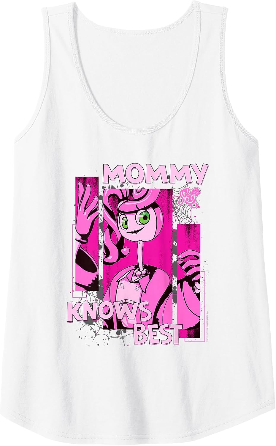 Poppy Playtime Mommy Knows Best Panel Style Portrait Tank Top - White