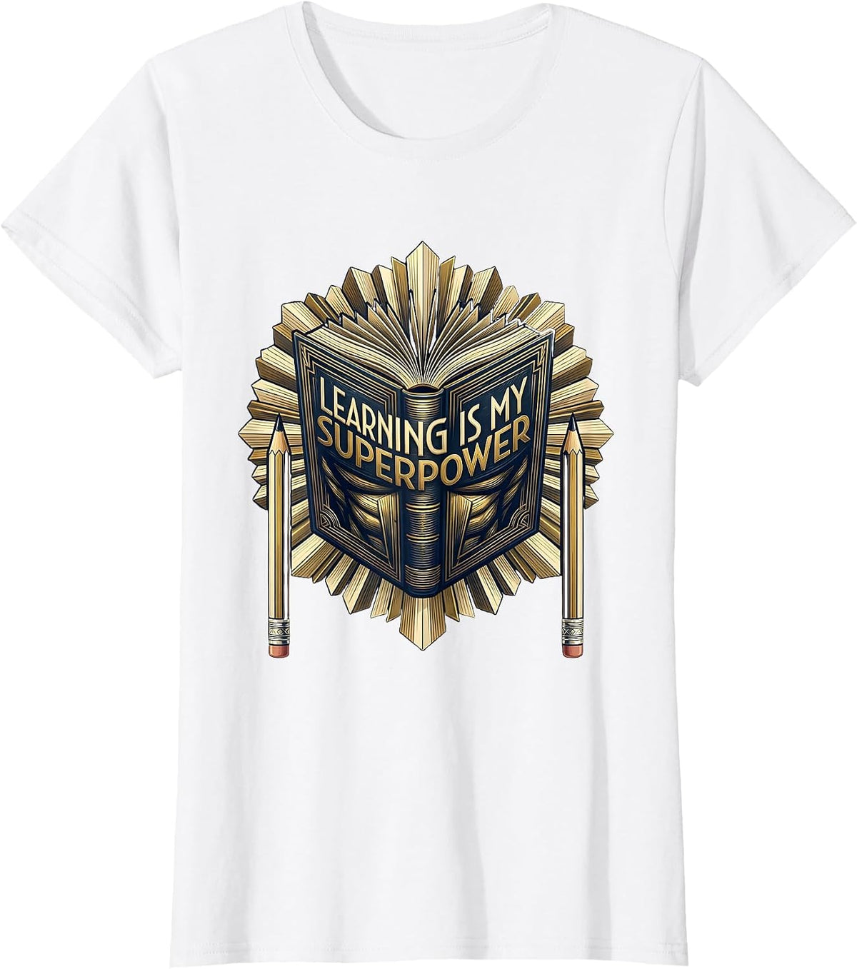 Learning Is My Superpower First Day of Preschool T-Shirt - White