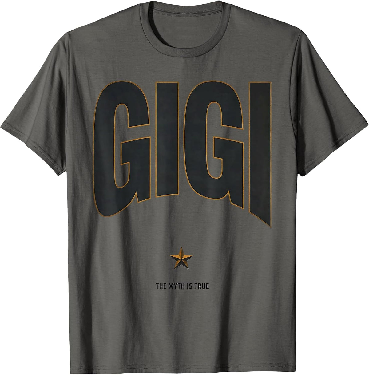 Men's Gigi: The Myth Is True Funny Grandparent Tribute T-Shirt - Asphalt Grey