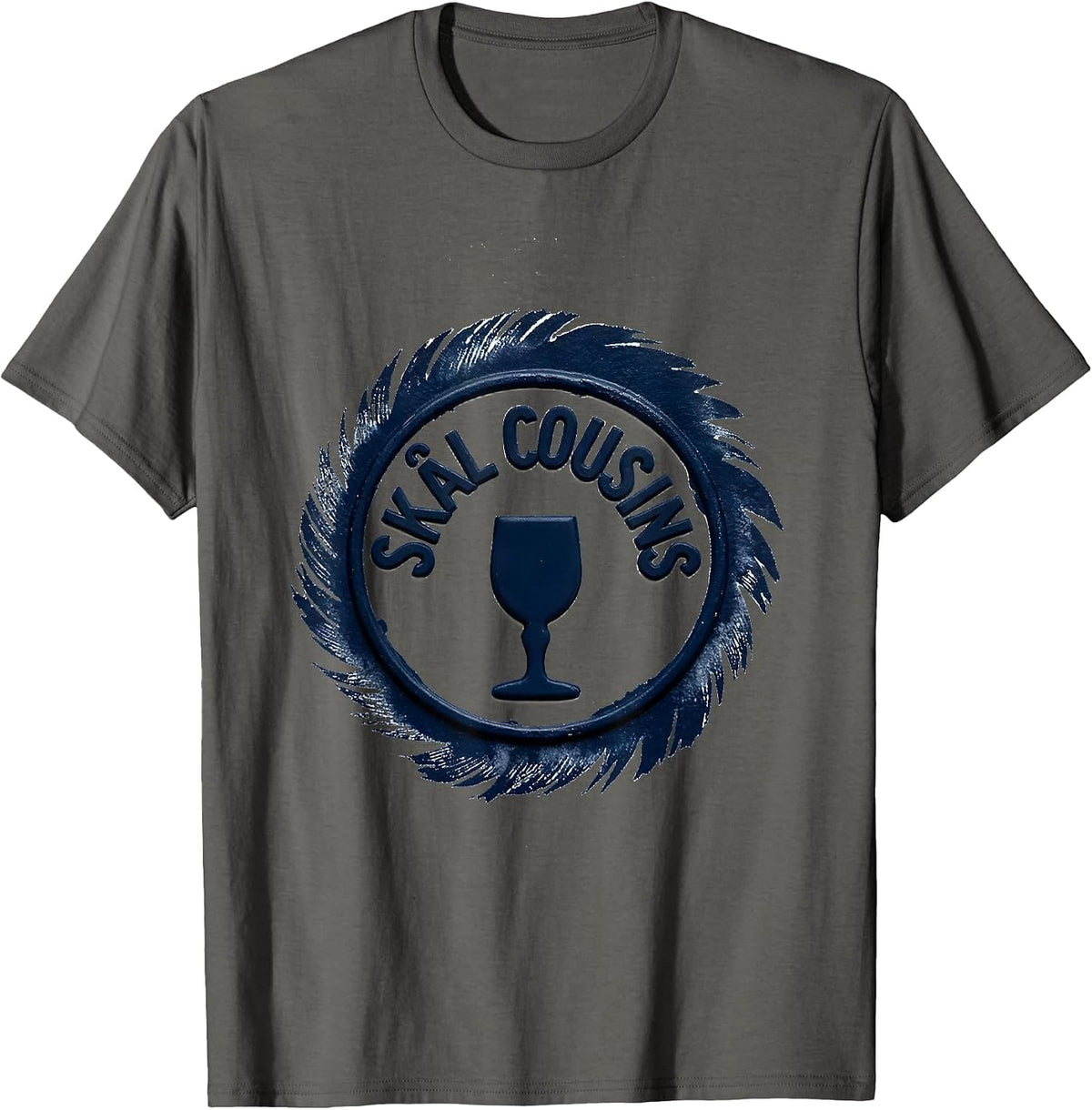 Skål Cousins Rubber Stamp Irish Nordic Viking Heritage Pride T-Shirt - Asphalt Grey