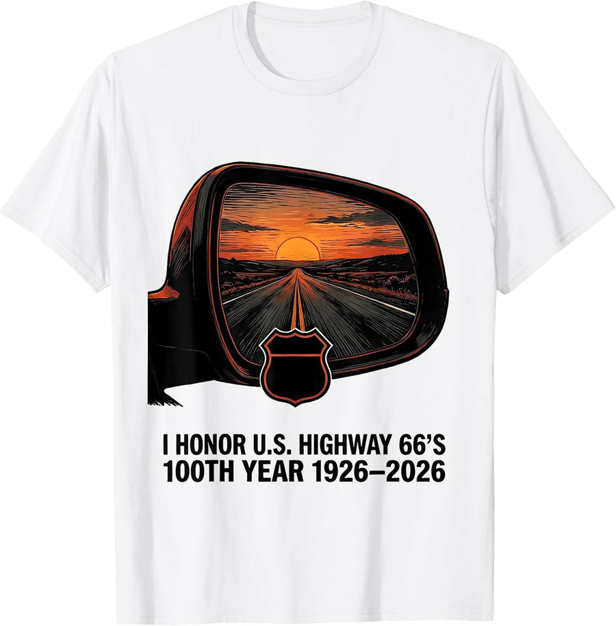 Men's I Honor U.S. Highway 66's 100th Year, 1926-2026 Vintage T-Shirt - White