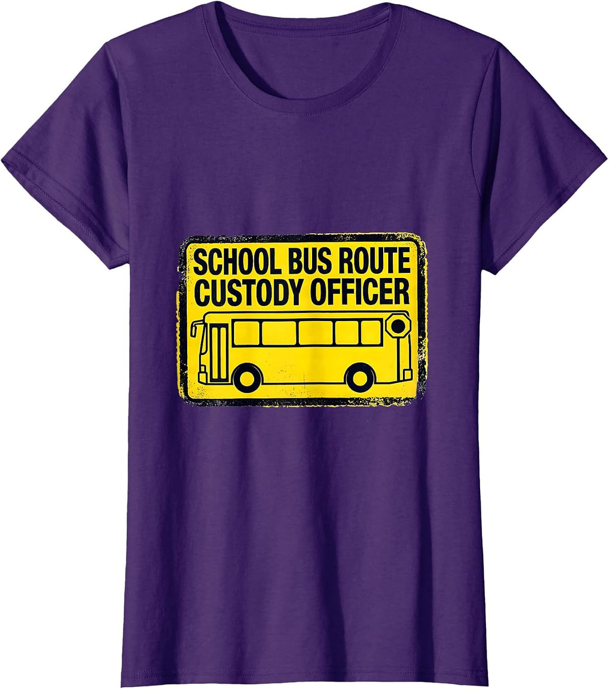 Women's School Bus Route Custody Officer Funny School Bus Driver T-Shirt - Purple