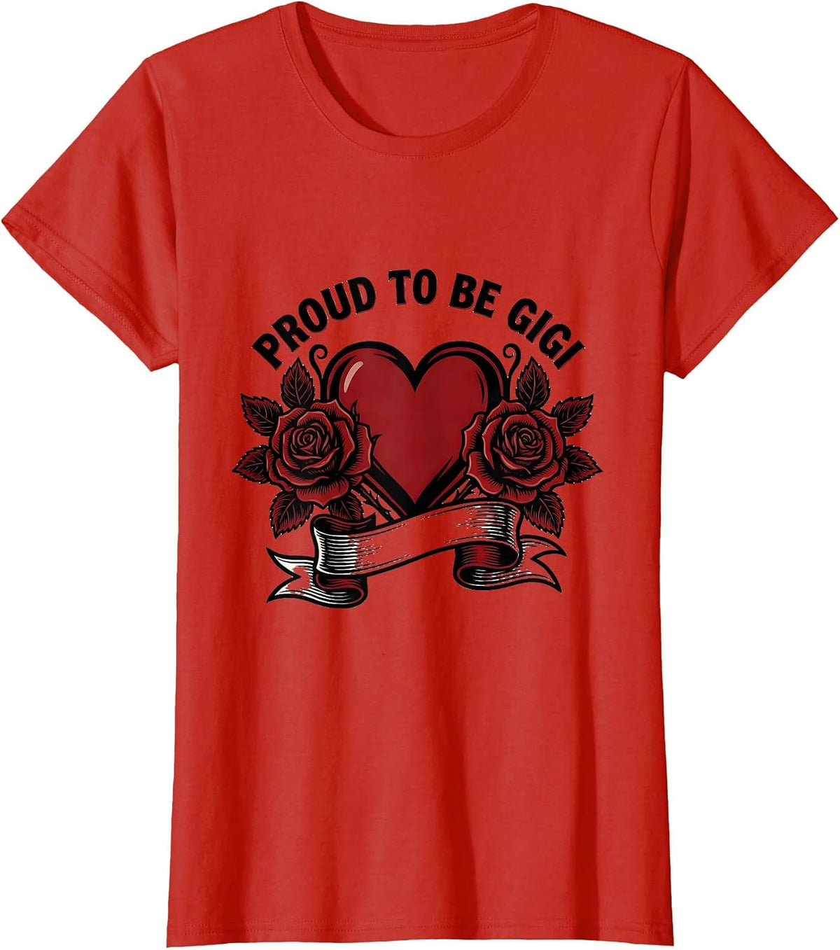 Proud to Be Gigi Grandma Gift Design T-Shirt - Red