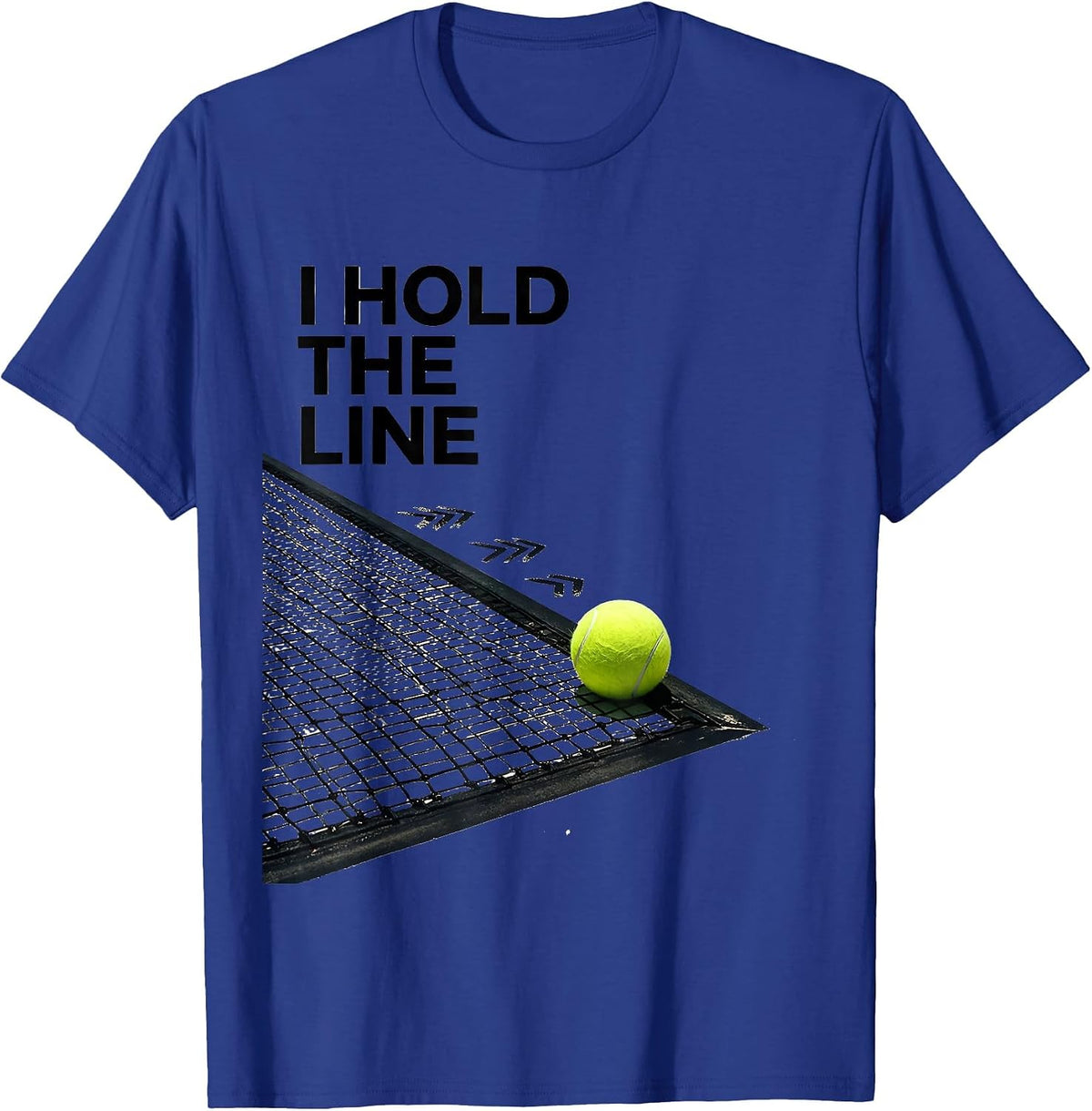 I Hold The Line Geometric Tennis Player Humor T-Shirt - Royal Blue