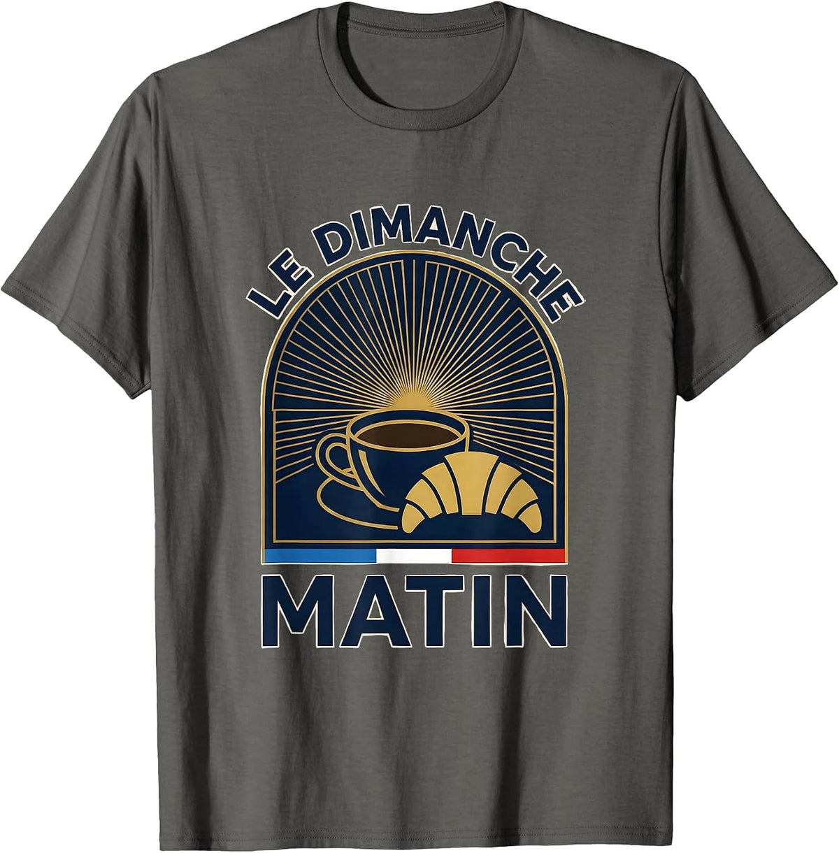 Le Dimanche Matin French Heritage Design T-Shirt - Asphalt Grey
