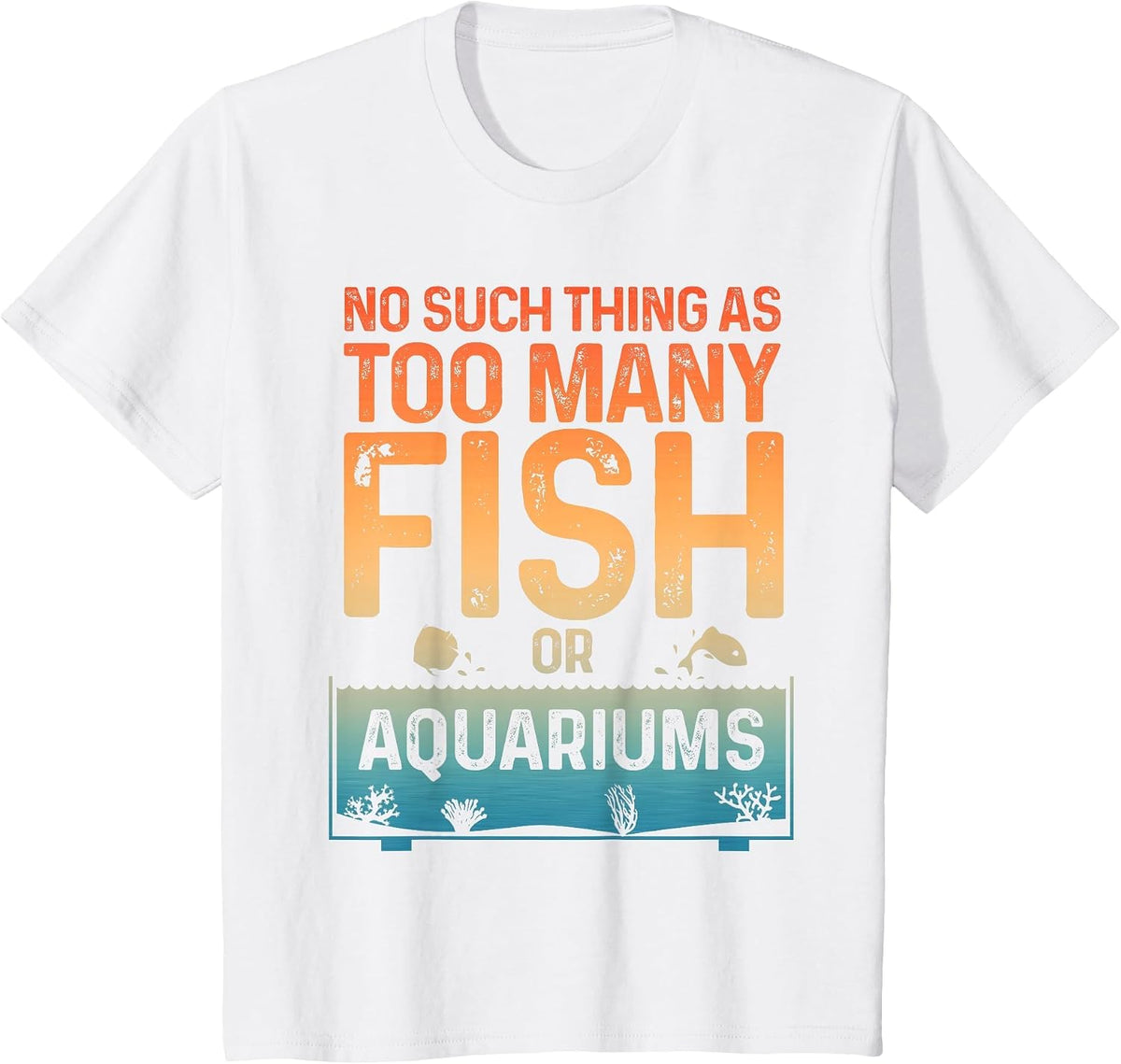 Aquarium Design for Men Women Fish Lover Aquarium Fish Tank T-Shirt - White