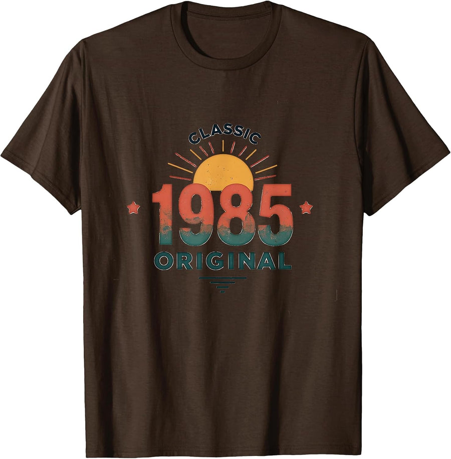 Classic 1985 Original Vintage Retro Design T-Shirt - Brown