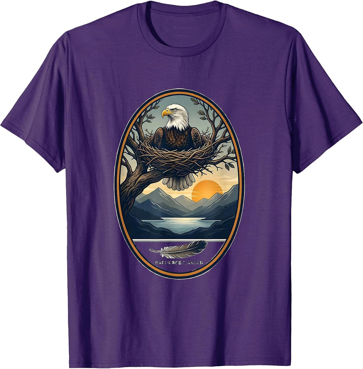 Rest Gently Jackie Eagle Memorial Tribute Big Bear Lake T-Shirt - Purple