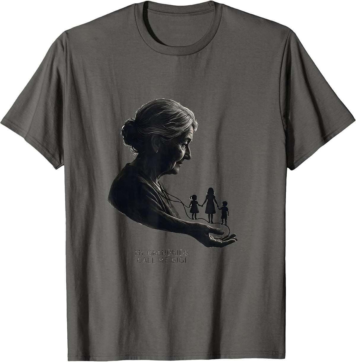 My Grandkids Call Me Gigi Sentimental Grandma Gift Family T-Shirt - Asphalt Grey