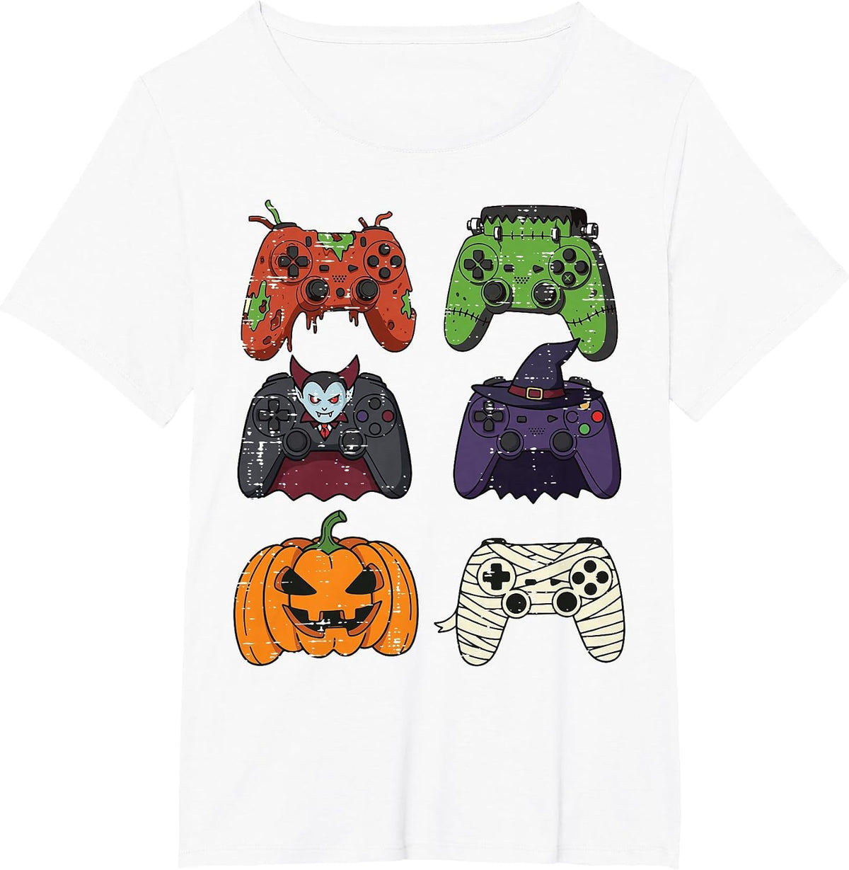 Halloween Gaming Controllers Gamer Costume Men Boys Kids T-Shirt - White