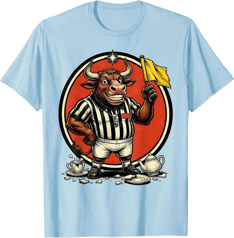 Men's Chaos Coordinator Bull in a China Shop Referee T-Shirt - Baby Blue