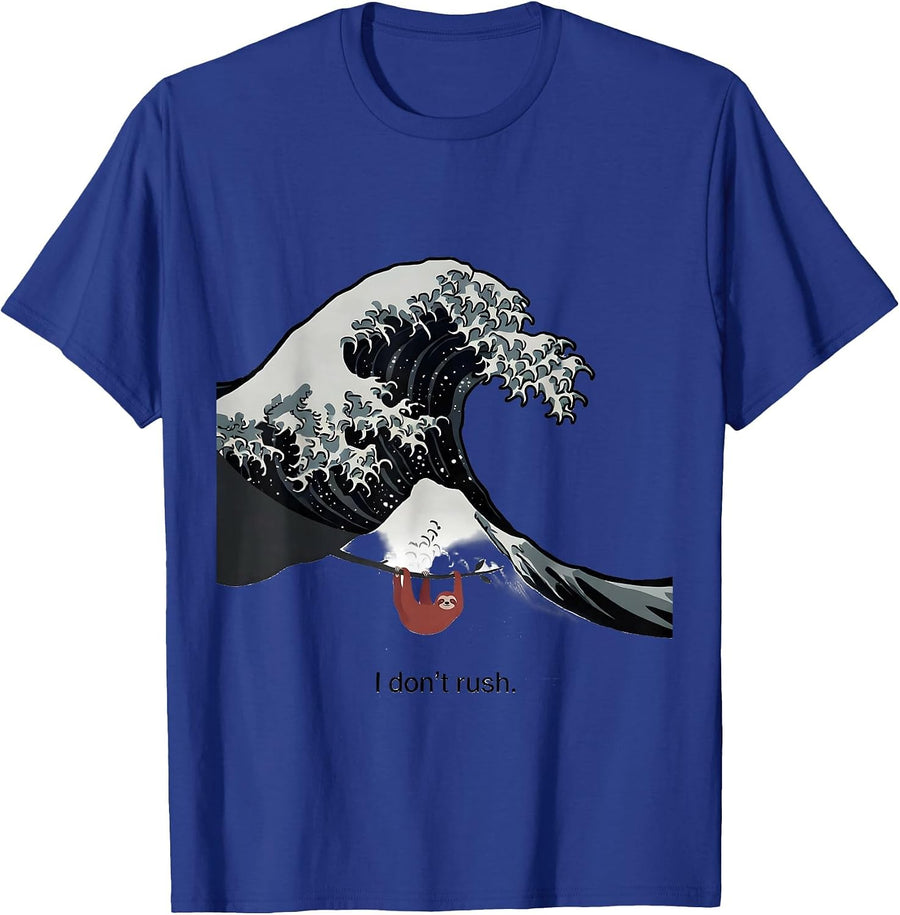 I don't rush Minimalist Sloth Animal Lover Humor T-Shirt - Royal Blue