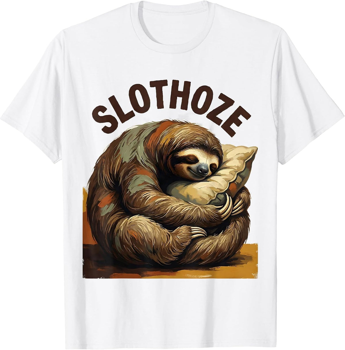 Men's Slothoze Official Sleepshirt Cute Sleeping Sloth Animal T-Shirt - White