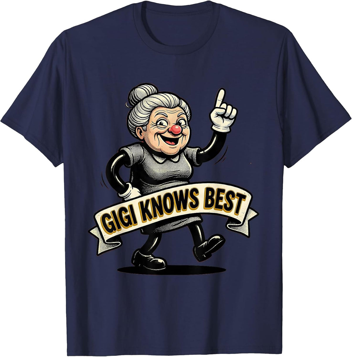 Gigi Knows Best Grandma Design T-Shirt - Navy Blue