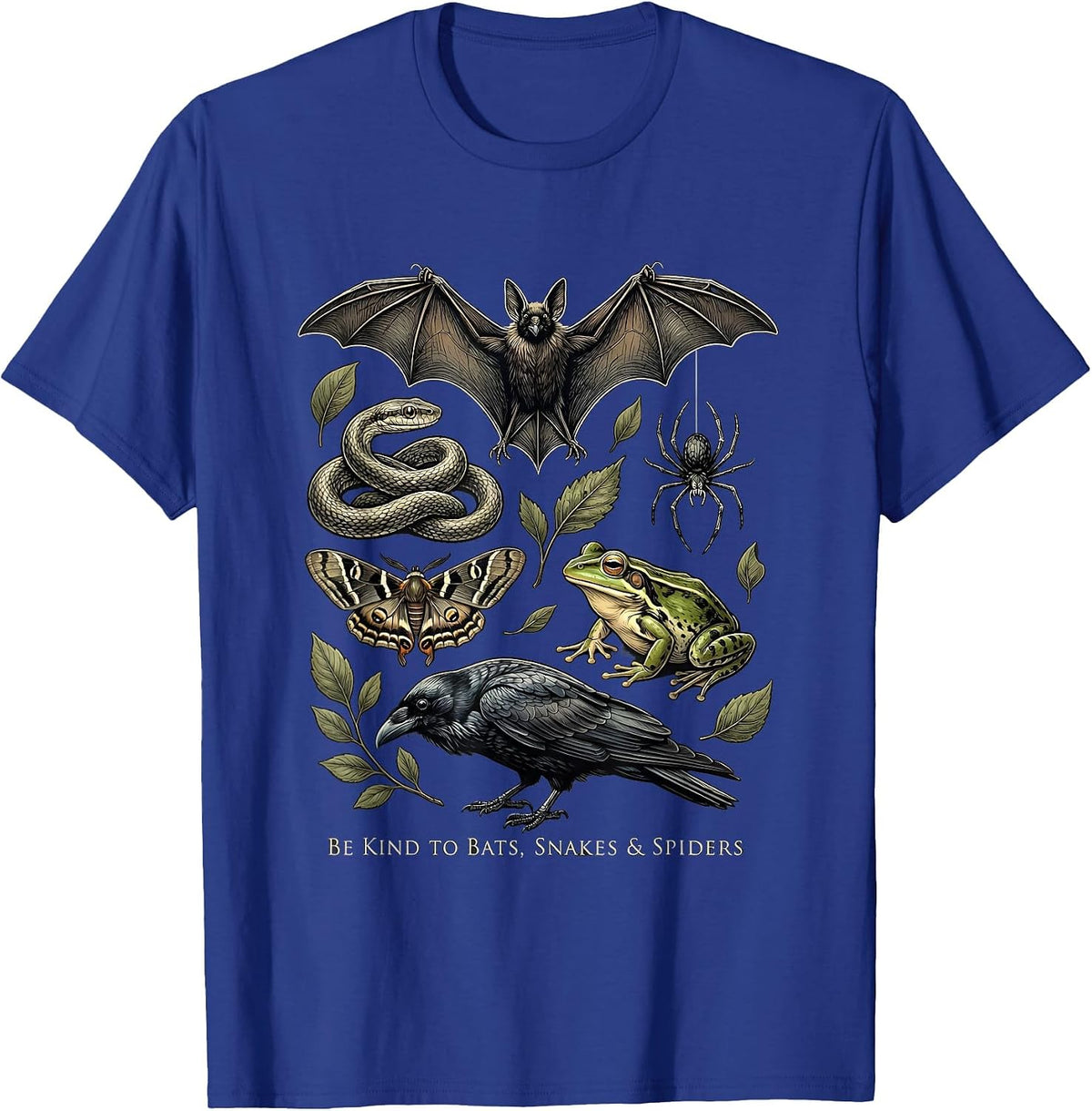 Men's Be Kind To Bats Snakes Spiders Nature Lover Gift T-Shirt - Royal Blue