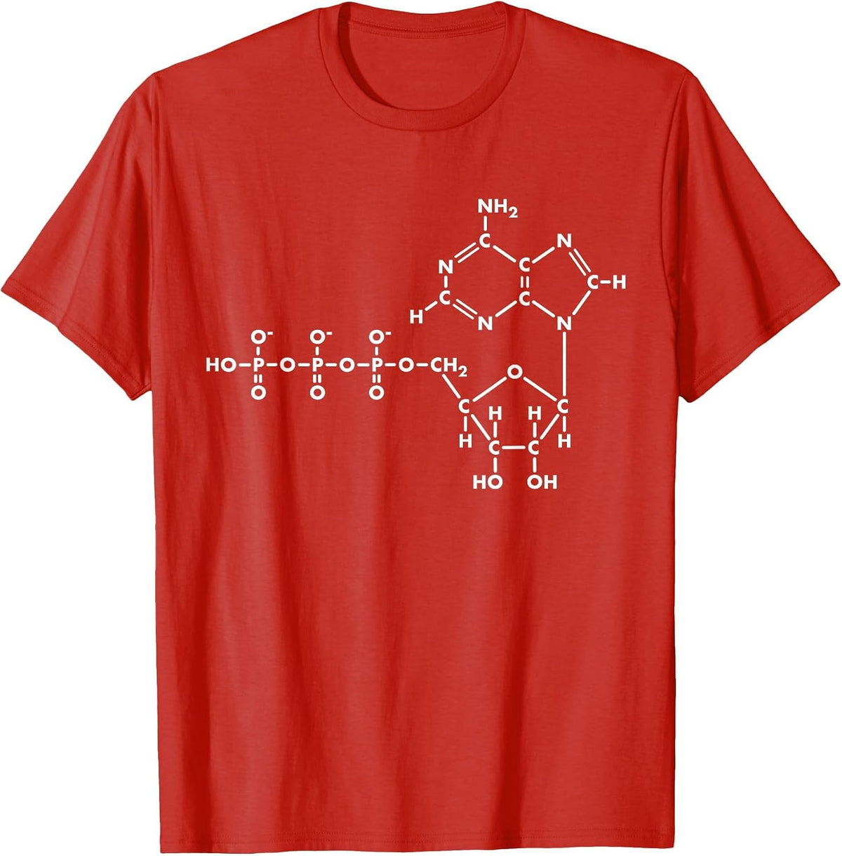 Adenosine Triphosphate ATP Organic Chemistry T-Shirt - Red