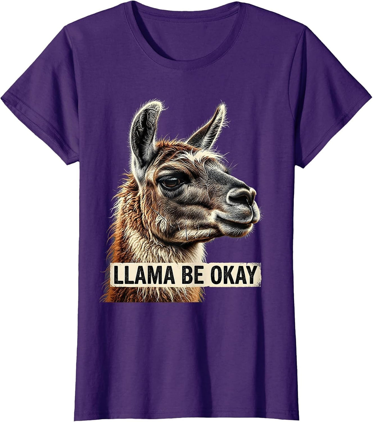 Women's Llama Be Okay Funny Alpaca Squad Humor T-Shirt - Purple