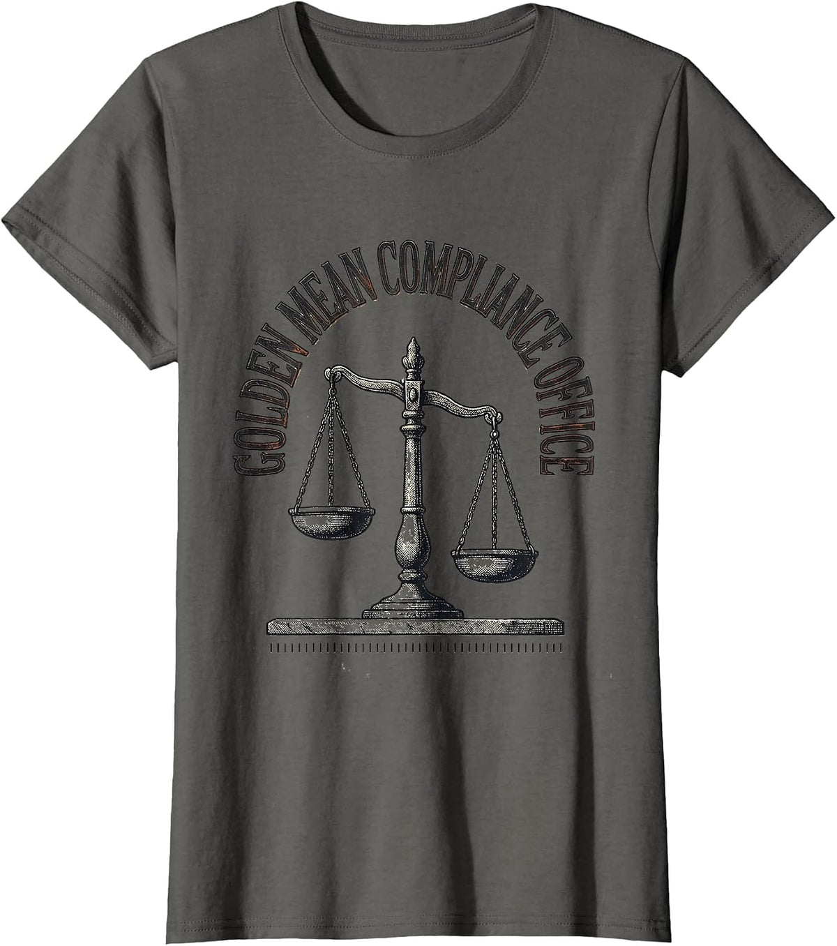Women's Golden Mean Compliance Office Vintage Funny Philosopher T-Shirt - Asphalt Grey