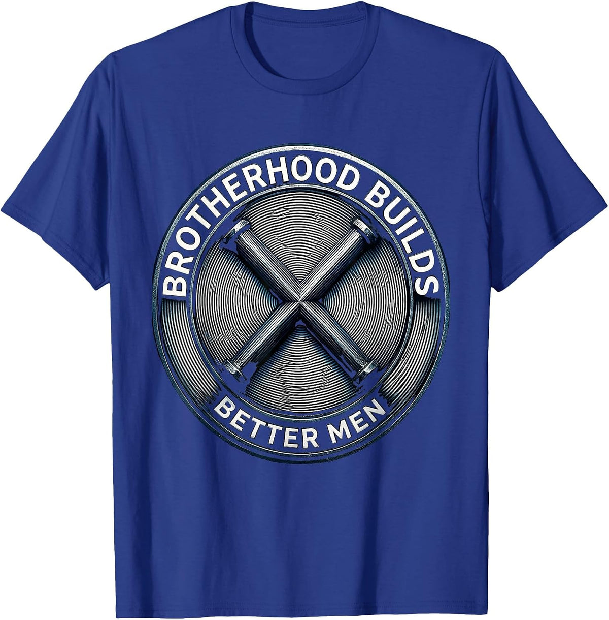 Men's Brotherhood Builds Better Men Iron Sharpens Iron T-Shirt - Royal Blue