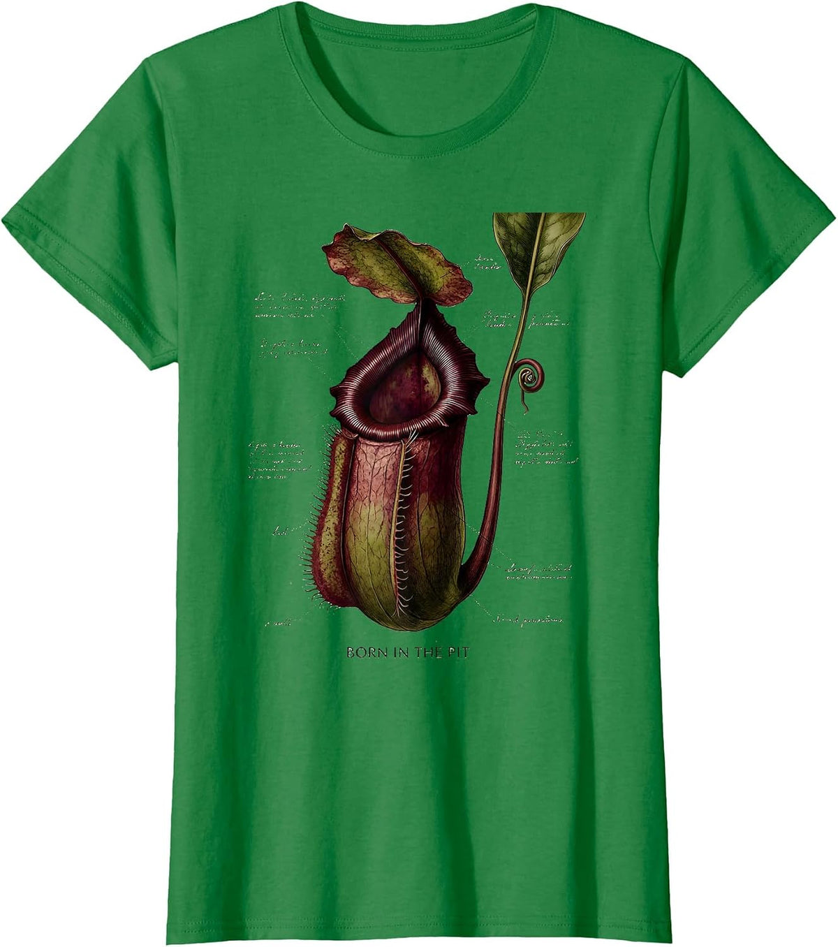 Women's Born in the Pit Metal Music Graphic Design T-Shirt - Kelly Green
