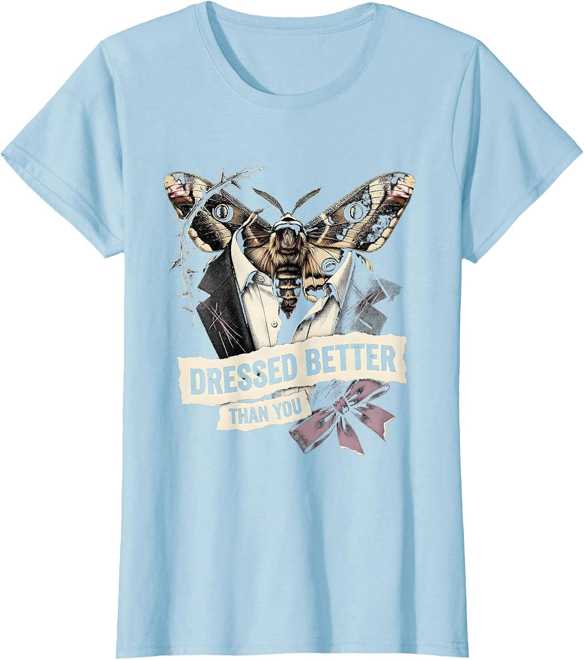 Women's Dressed Better Than You Tuxedo Graphic Design T-Shirt - Baby Blue