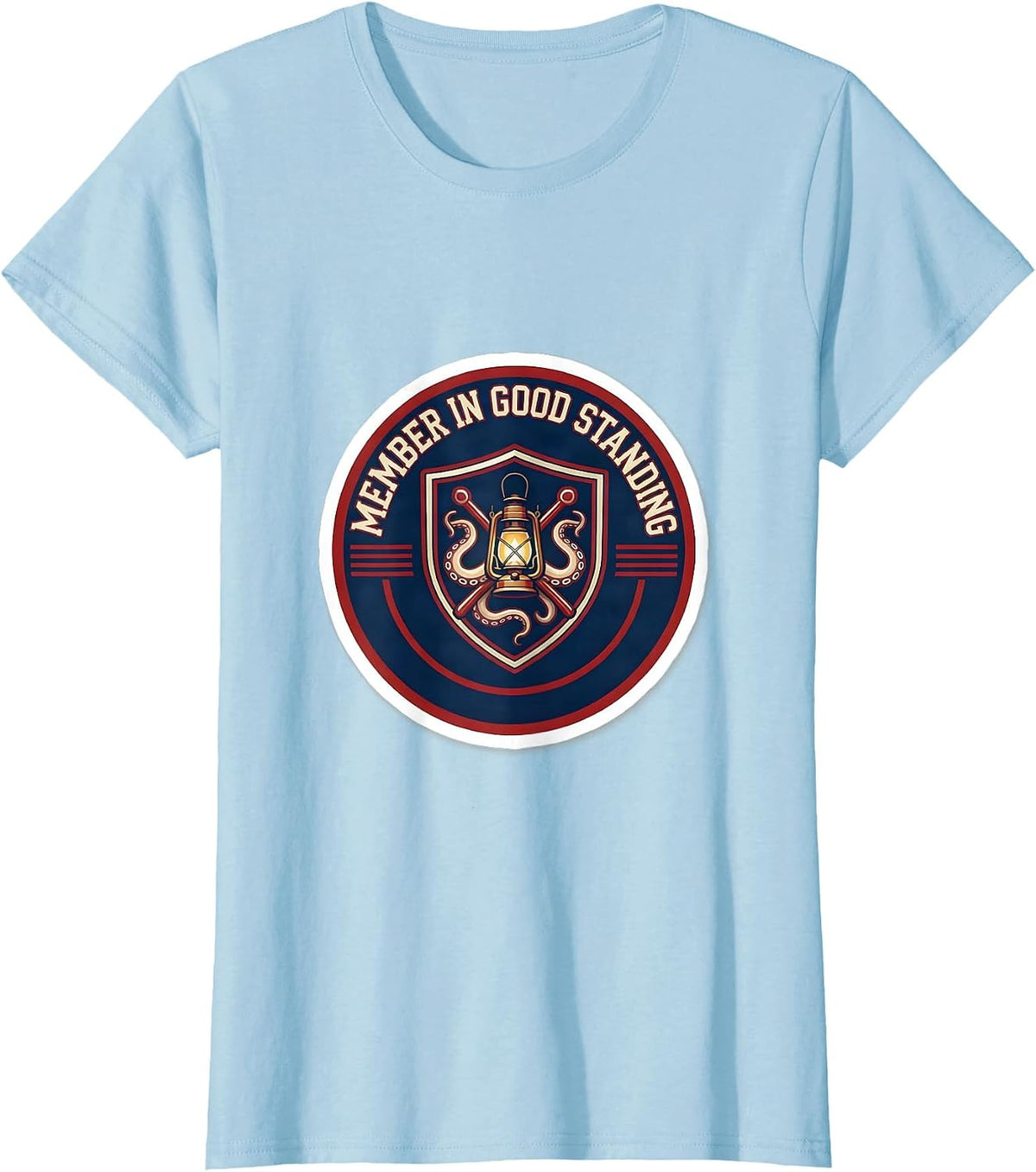 Member in Good Standing Funny Cthulhu Lovecraft Fan Gift T-Shirt - Baby Blue