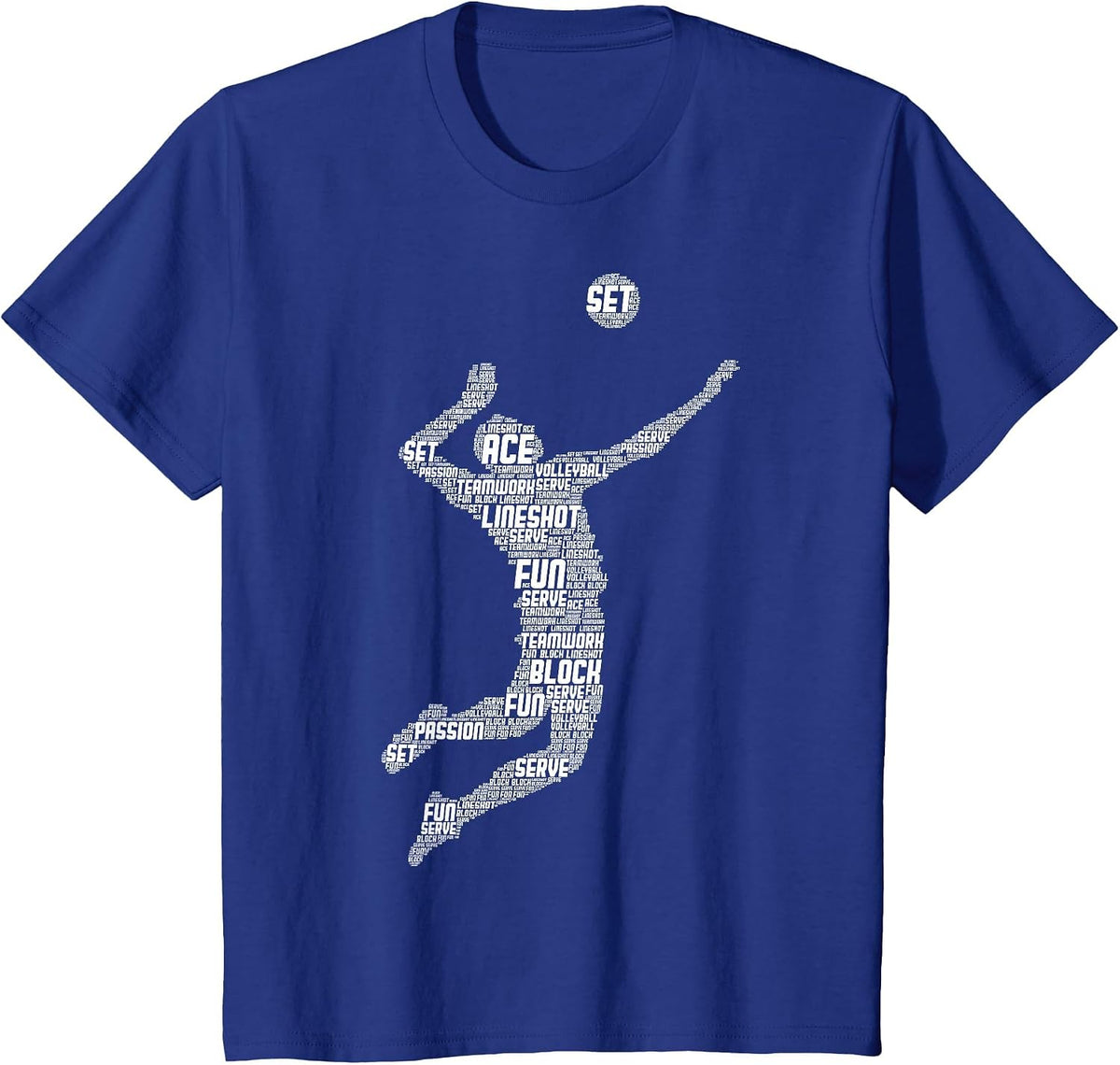 Volleyball Player Boys Youth Men T-Shirt - Royal Blue
