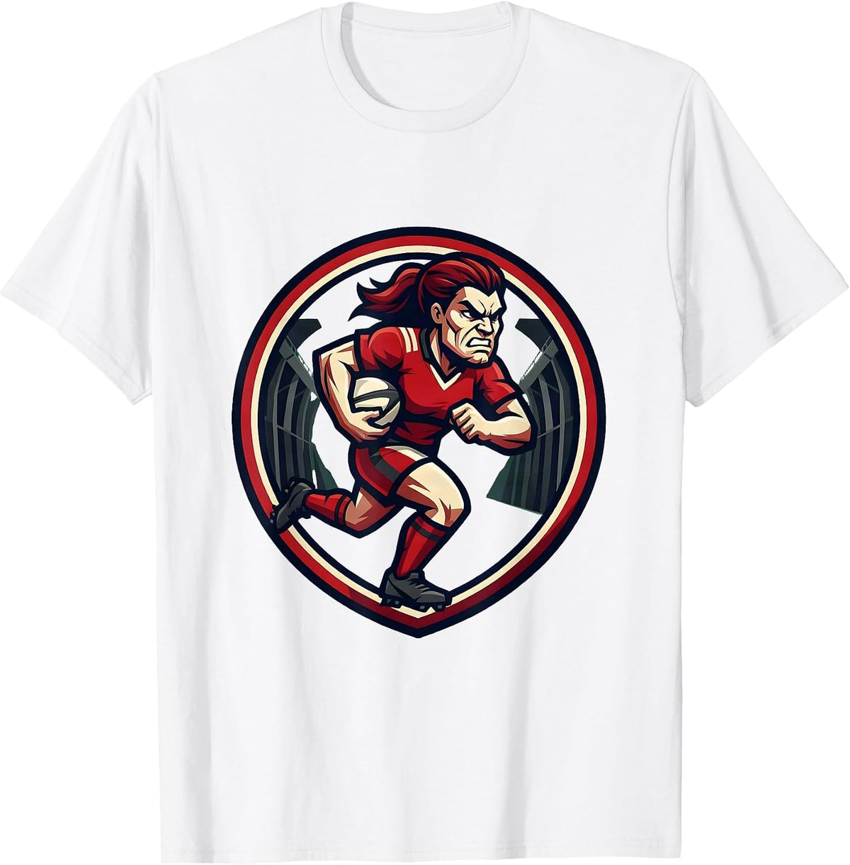 Men's Rugby Team Tunnel Walk Graphic Design T-Shirt - White