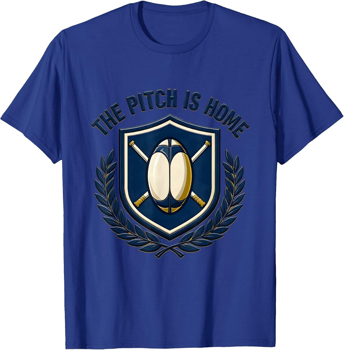 The Pitch Is Home Rugby Design T-Shirt - Royal Blue