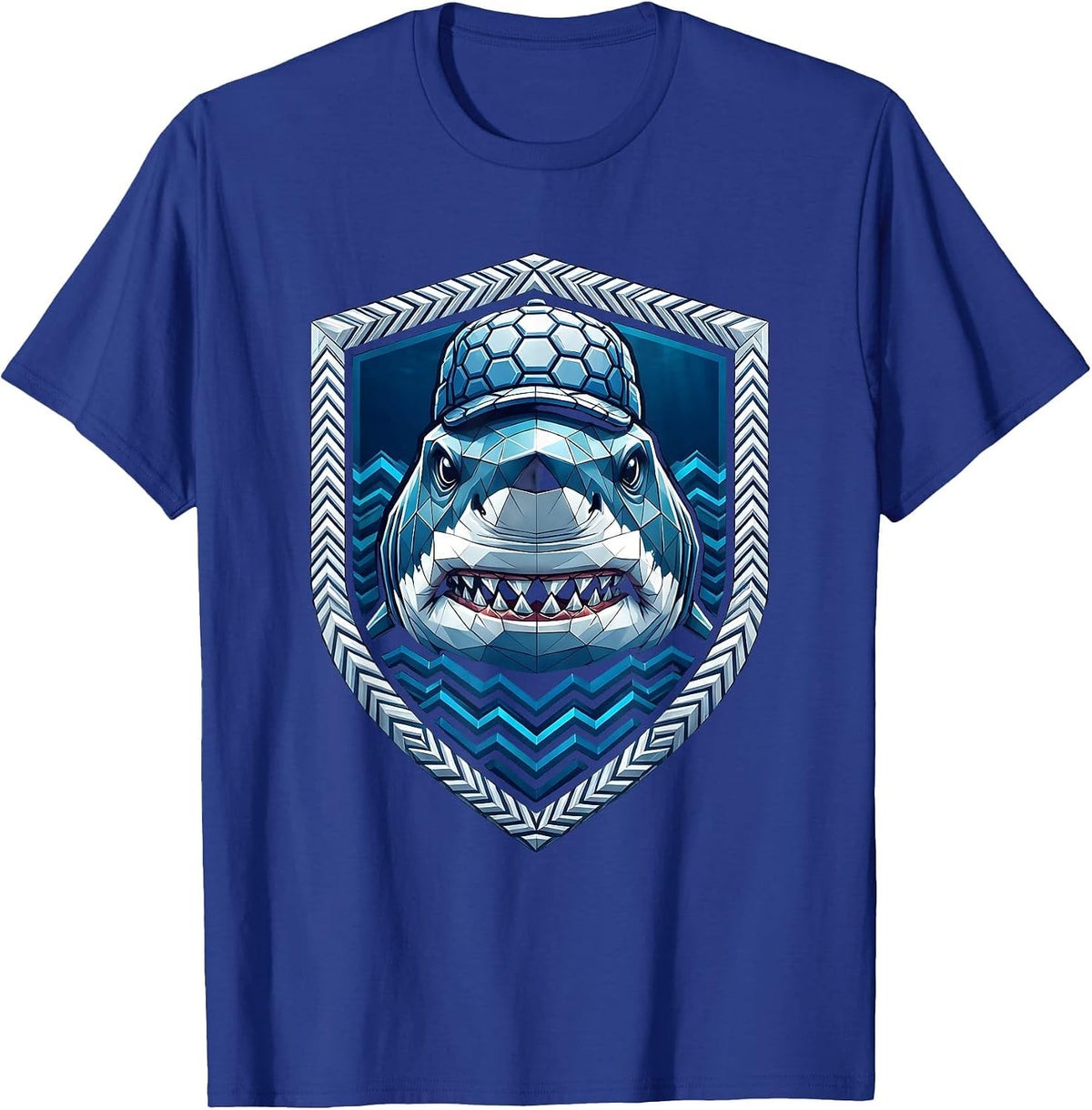 Rugby Shark Scrum Cap Underwater Graphic T-Shirt - Royal Blue